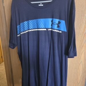 Under Armour Navy Tee with Bright Blue Graphic